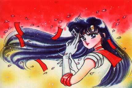 Sailor Mars with a scroll